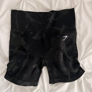 Gymshark Black Camo High-Waist Seamless Workout Shorts